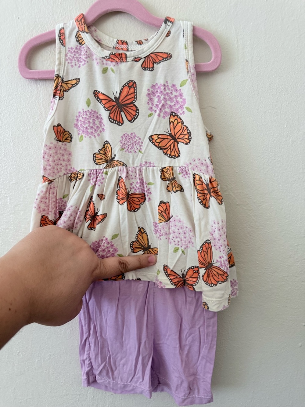 Angel Dear Butterfly Tank Top & Lavender Shorts Set